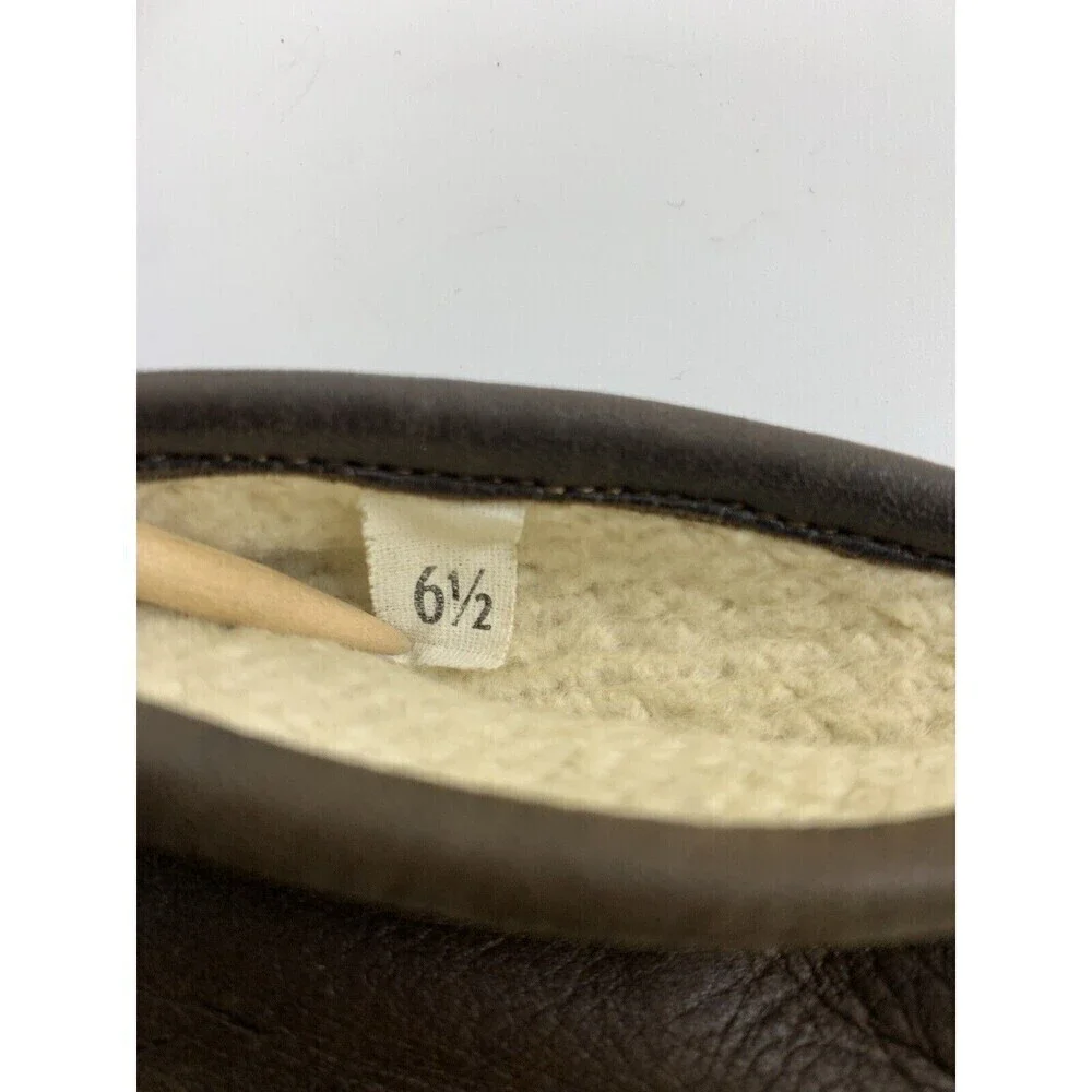 BOGO Brown Pebbled Leather Gloves Exposed Seams Fabric Lined Warm Winter Wom 6.5